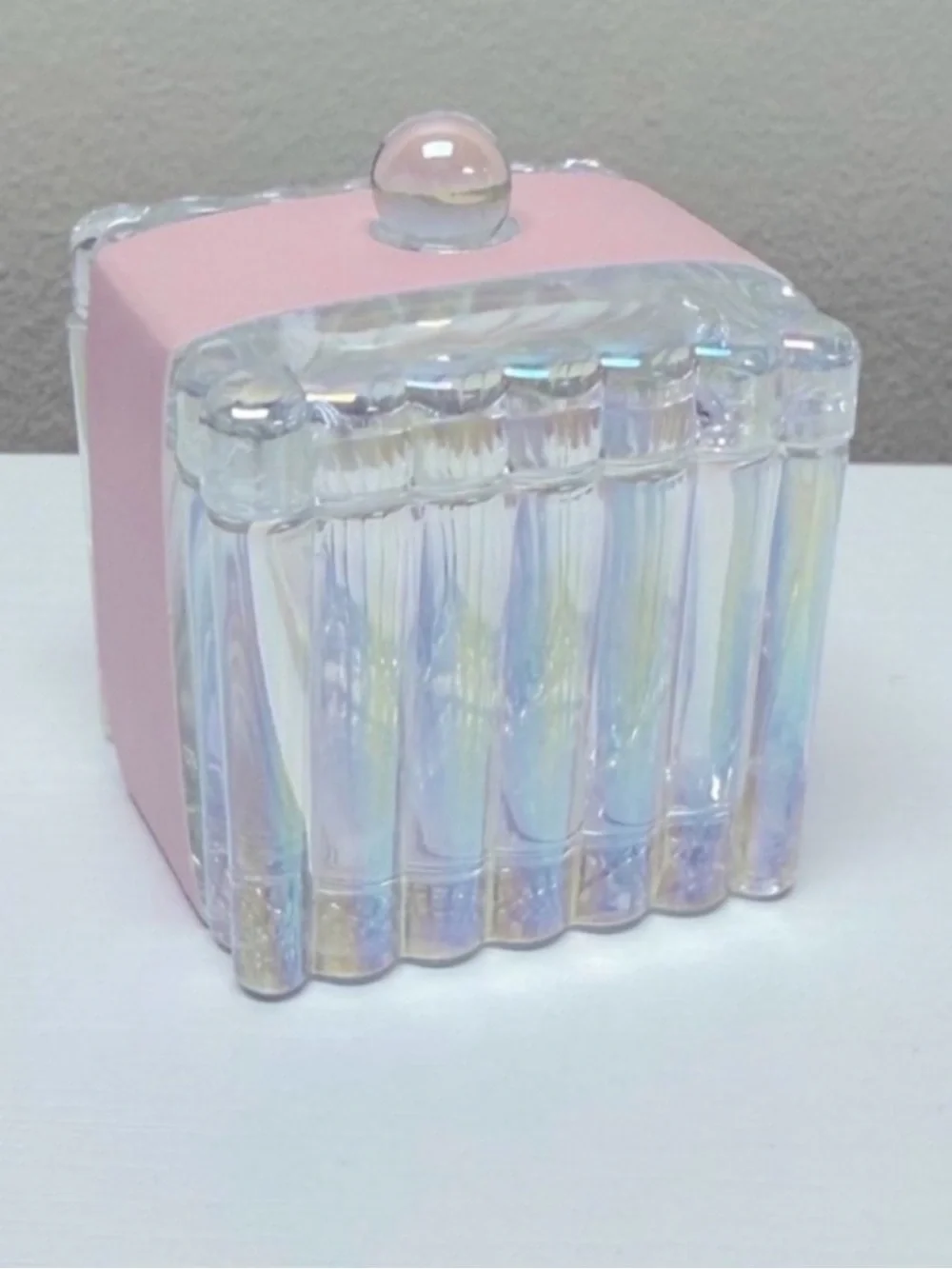 New! Target Bullseye Playground Iridescent Glass Trinket Box with Lid